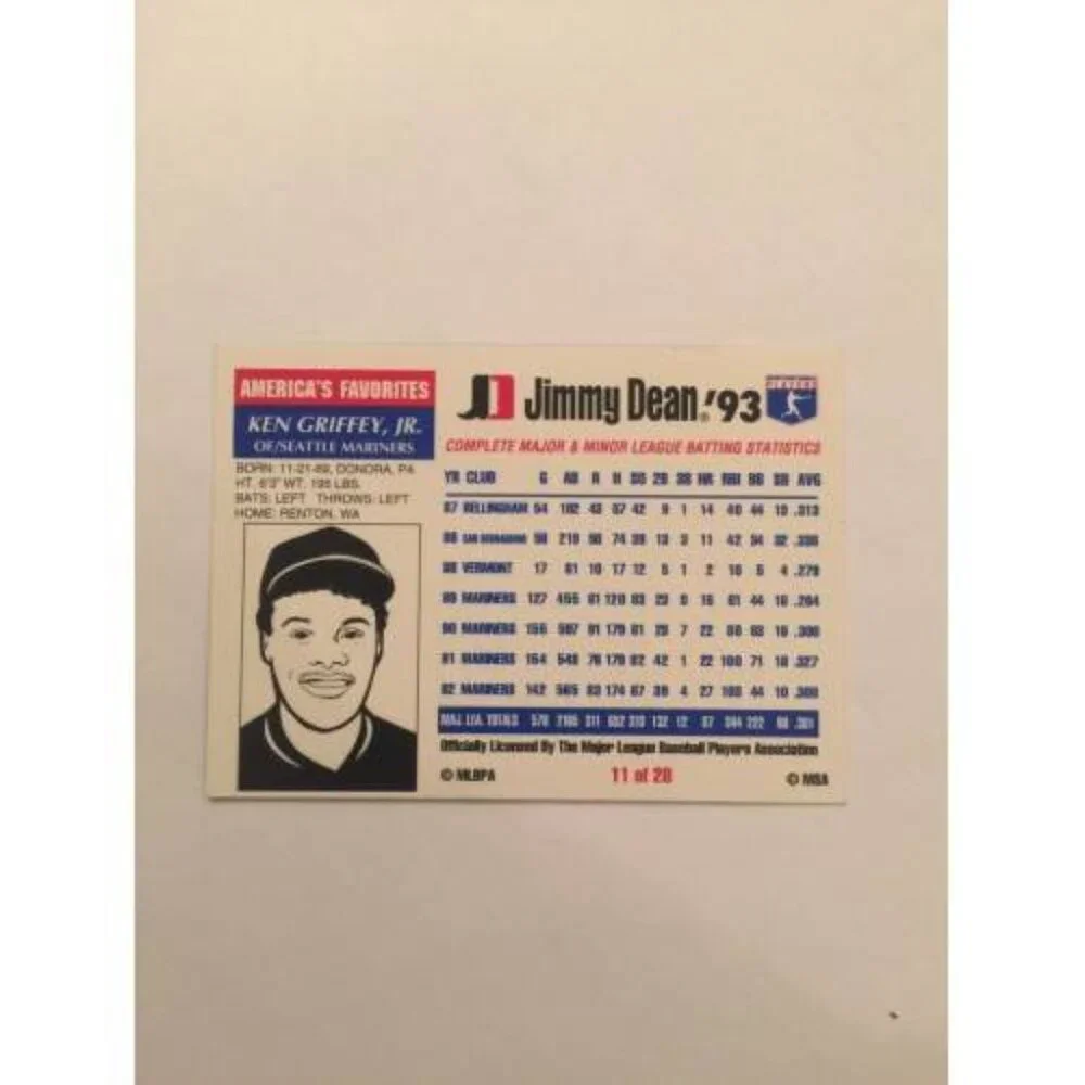 1993 Jimmy Dean #11 Ken Griffey Jr. SEATTLE MARINERS (027)